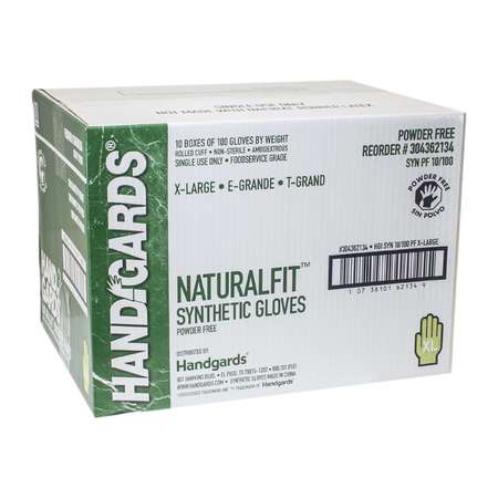HANDGARDS Handgards Naturalfit Powder Free Extra Large Synthetic Glove, PK1000 304362134